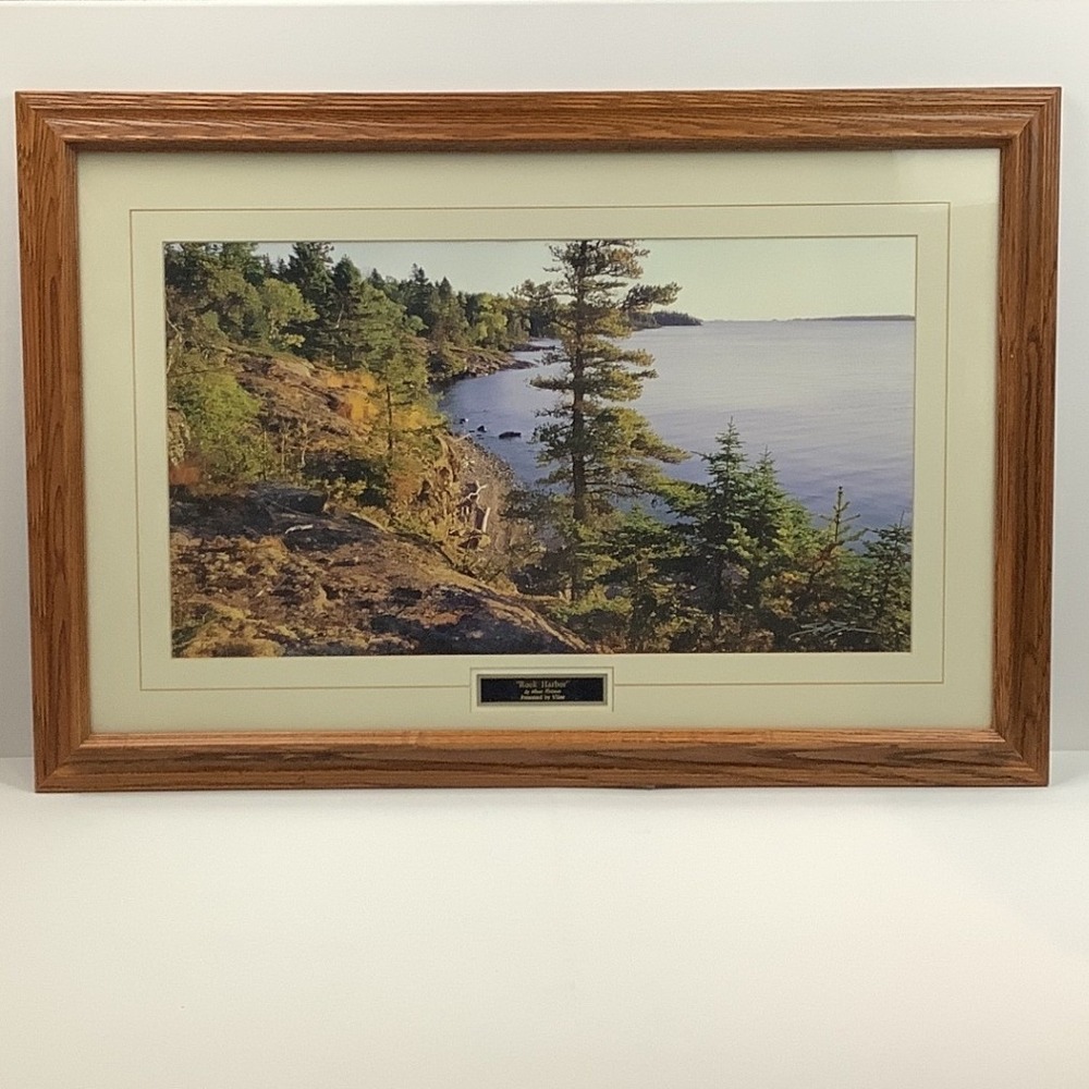 Steve Brimm Rock Harbor Framed Landscape Photography Oak Frame 31x20